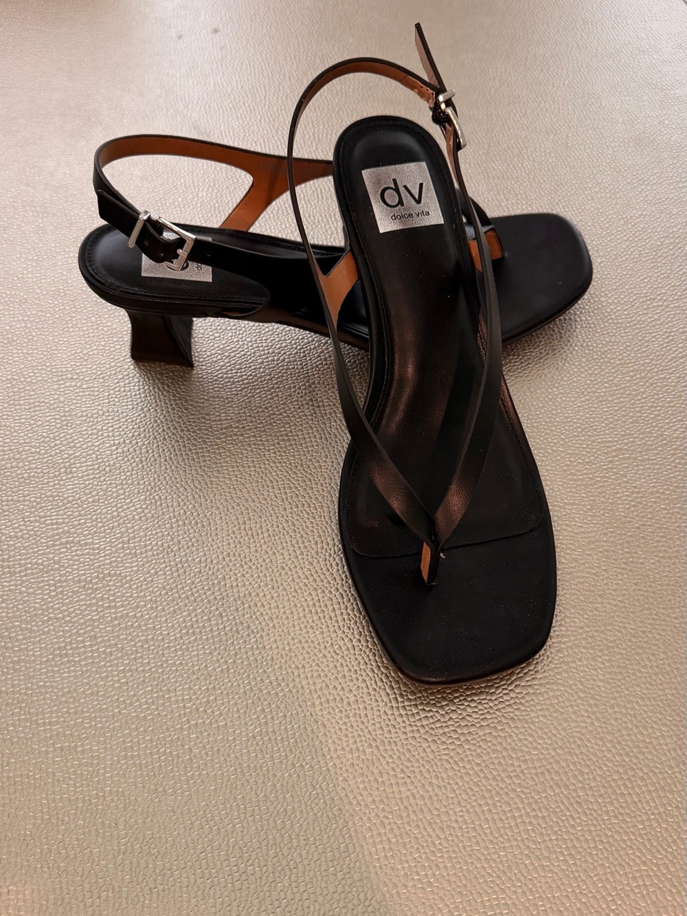 DV by Dolce Vita Black Slingback Kitten Heel Sandals
